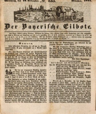 Baierscher Eilbote (Münchener Bote für Stadt und Land) Mittwoch 10. November 1841