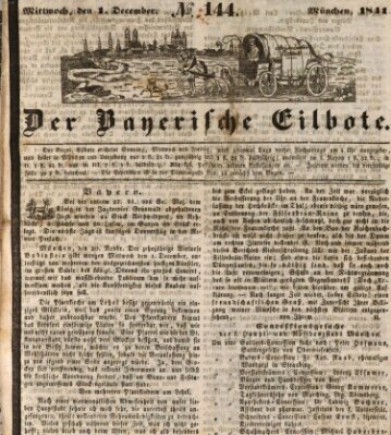 Baierscher Eilbote (Münchener Bote für Stadt und Land) Mittwoch 1. Dezember 1841