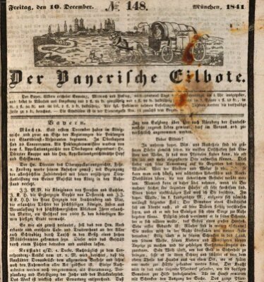 Baierscher Eilbote (Münchener Bote für Stadt und Land) Freitag 10. Dezember 1841