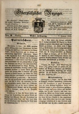 Oberpfälzer Anzeiger Dienstag 7. Januar 1845