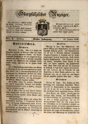 Oberpfälzer Anzeiger Samstag 11. Januar 1845