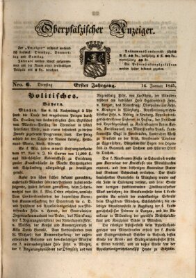 Oberpfälzer Anzeiger Dienstag 14. Januar 1845