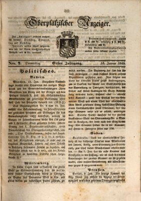 Oberpfälzer Anzeiger Donnerstag 16. Januar 1845