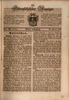 Oberpfälzer Anzeiger Dienstag 25. Februar 1845