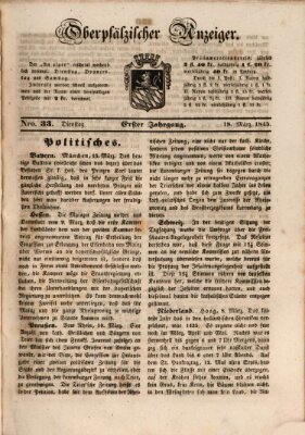 Oberpfälzer Anzeiger Dienstag 18. März 1845