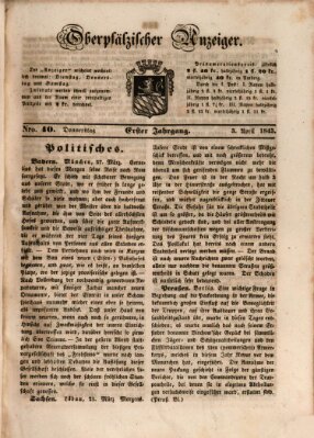 Oberpfälzer Anzeiger Donnerstag 3. April 1845