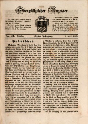 Oberpfälzer Anzeiger Samstag 5. April 1845