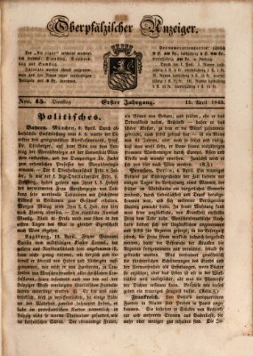 Oberpfälzer Anzeiger Dienstag 15. April 1845