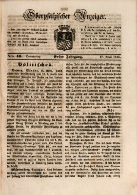 Oberpfälzer Anzeiger Donnerstag 17. April 1845