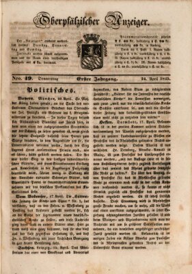 Oberpfälzer Anzeiger Donnerstag 24. April 1845