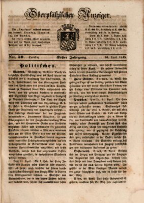 Oberpfälzer Anzeiger Samstag 26. April 1845