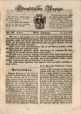 Oberpfälzer Anzeiger Samstag 21. Juni 1845