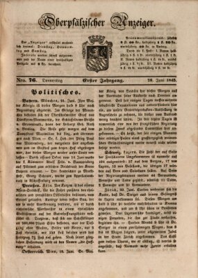 Oberpfälzer Anzeiger Donnerstag 26. Juni 1845