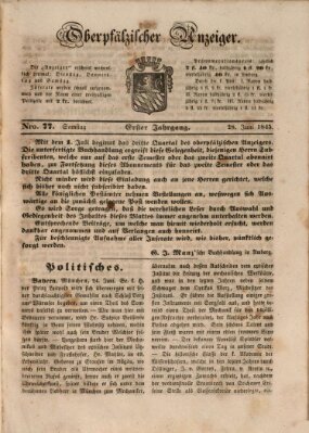 Oberpfälzer Anzeiger Samstag 28. Juni 1845