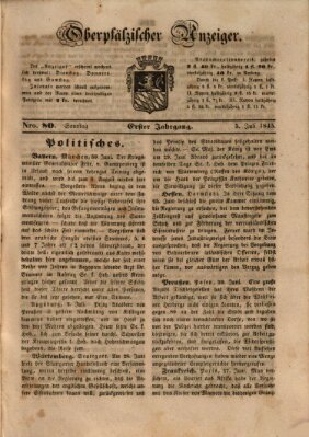 Oberpfälzer Anzeiger Samstag 5. Juli 1845