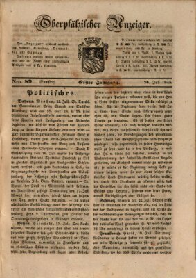 Oberpfälzer Anzeiger Samstag 26. Juli 1845