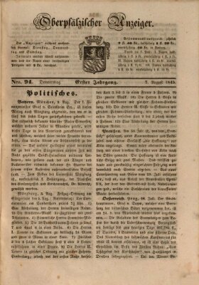 Oberpfälzer Anzeiger Donnerstag 7. August 1845