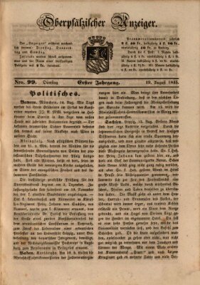 Oberpfälzer Anzeiger Dienstag 19. August 1845