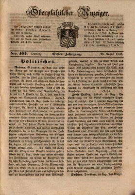 Oberpfälzer Anzeiger Dienstag 26. August 1845