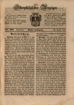 Oberpfälzer Anzeiger Donnerstag 28. August 1845