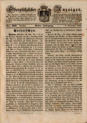 Oberpfälzer Anzeiger Dienstag 2. September 1845