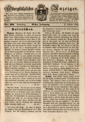 Oberpfälzer Anzeiger Donnerstag 2. Oktober 1845