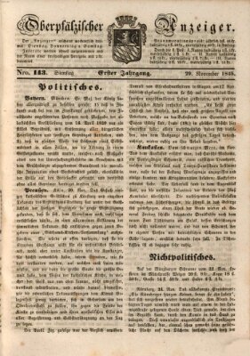 Oberpfälzer Anzeiger Samstag 29. November 1845