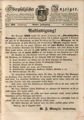 Oberpfälzer Anzeiger Donnerstag 11. Dezember 1845