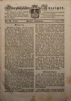 Oberpfälzer Anzeiger Freitag 9. Januar 1846