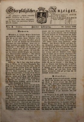 Oberpfälzer Anzeiger Dienstag 13. Januar 1846