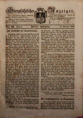 Oberpfälzer Anzeiger Freitag 13. Februar 1846