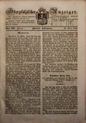 Oberpfälzer Anzeiger Freitag 20. März 1846