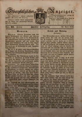 Oberpfälzer Anzeiger Freitag 24. April 1846