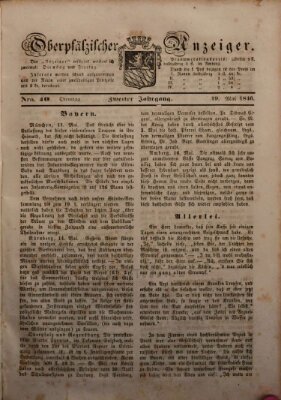 Oberpfälzer Anzeiger Dienstag 19. Mai 1846