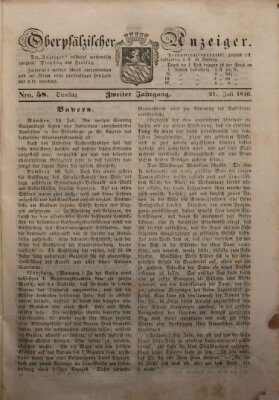 Oberpfälzer Anzeiger Dienstag 21. Juli 1846