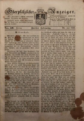 Oberpfälzer Anzeiger Freitag 24. Juli 1846