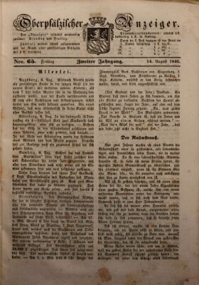 Oberpfälzer Anzeiger Freitag 14. August 1846