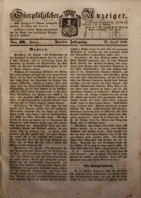 Oberpfälzer Anzeiger Freitag 28. August 1846