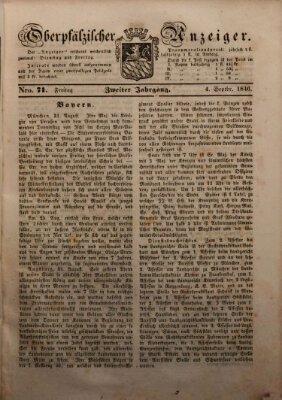 Oberpfälzer Anzeiger Freitag 4. September 1846