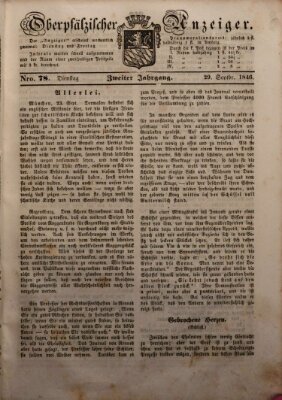 Oberpfälzer Anzeiger Dienstag 29. September 1846