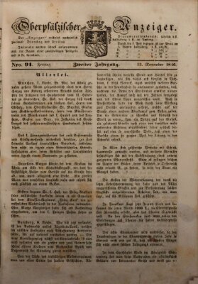 Oberpfälzer Anzeiger Freitag 13. November 1846