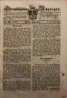 Oberpfälzer Anzeiger Dienstag 17. November 1846