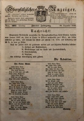 Oberpfälzer Anzeiger Dienstag 22. Dezember 1846