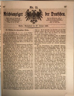 Reichsanzeiger der Deutschen (Allgemeiner Anzeiger der Deutschen) Samstag 27. Januar 1849