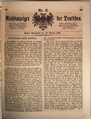 Reichsanzeiger der Deutschen (Allgemeiner Anzeiger der Deutschen) Samstag 10. Februar 1849