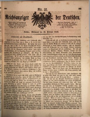 Reichsanzeiger der Deutschen (Allgemeiner Anzeiger der Deutschen) Mittwoch 28. Februar 1849