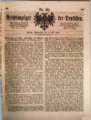 Reichsanzeiger der Deutschen (Allgemeiner Anzeiger der Deutschen) Donnerstag 3. Mai 1849