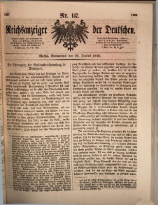 Reichsanzeiger der Deutschen (Allgemeiner Anzeiger der Deutschen) Samstag 23. Juni 1849