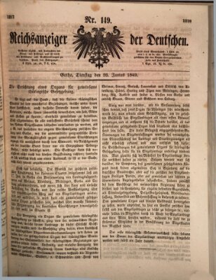 Reichsanzeiger der Deutschen (Allgemeiner Anzeiger der Deutschen) Dienstag 26. Juni 1849