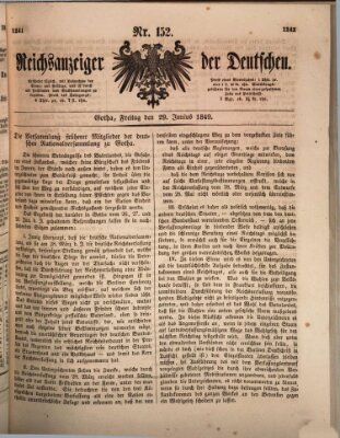 Reichsanzeiger der Deutschen (Allgemeiner Anzeiger der Deutschen) Freitag 29. Juni 1849